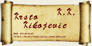 Krsto Kikojević vizit kartica